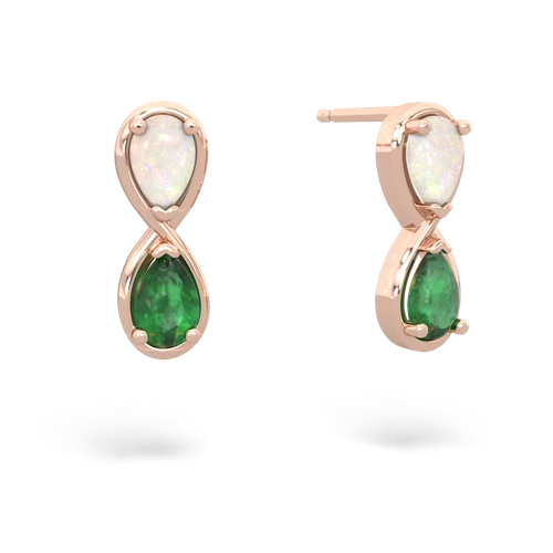 opal-emerald infinity earrings