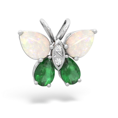 opal-emerald butterfly pendant