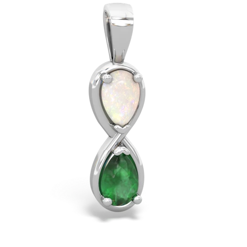 opal-emerald infinity pendant