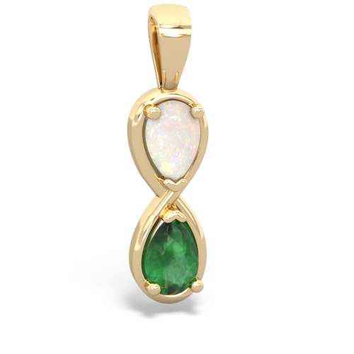 opal-emerald infinity pendant