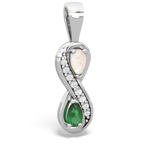 Opal Genuine Opal with Genuine Emerald Keepsake Infinity pendant Pendant