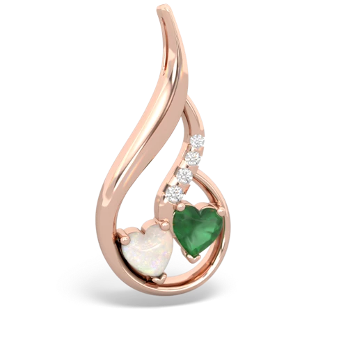 Opal Genuine Opal with Genuine Emerald Keepsake Curves pendant Pendant