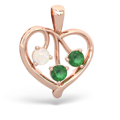 opal-emerald love heart pendant