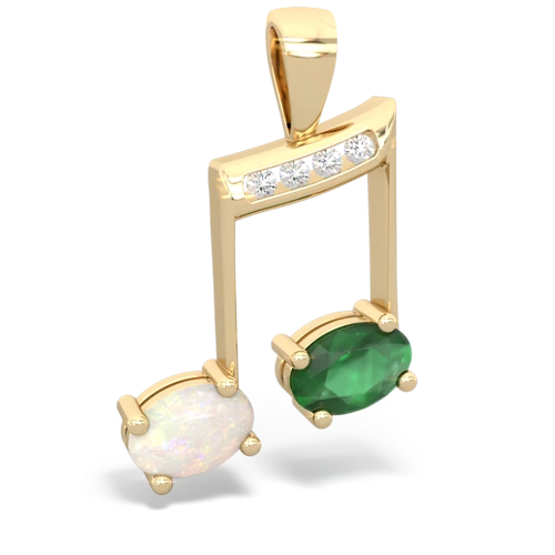 opal-emerald music notes pendant