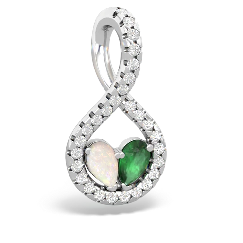 Opal Genuine Opal with Genuine Emerald PavÃ© Twist pendant Pendant
