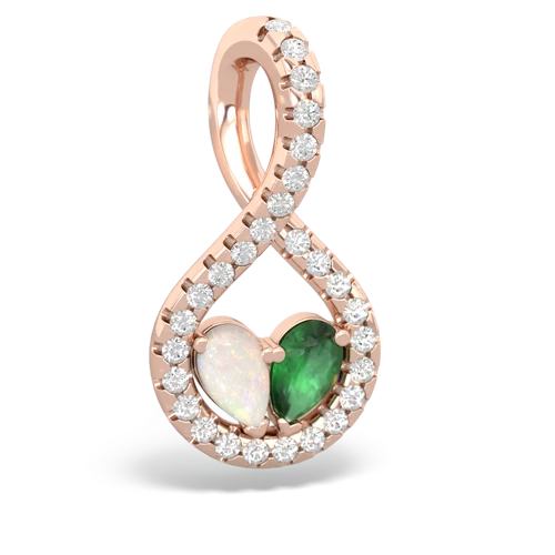 opal-emerald pave twist pendant