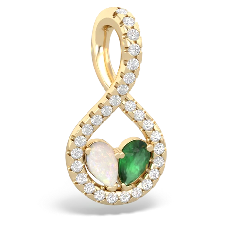 opal-emerald pave twist pendant