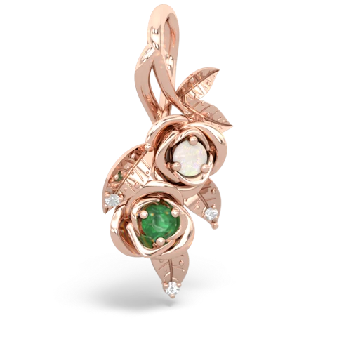 opal-emerald rose vine pendant