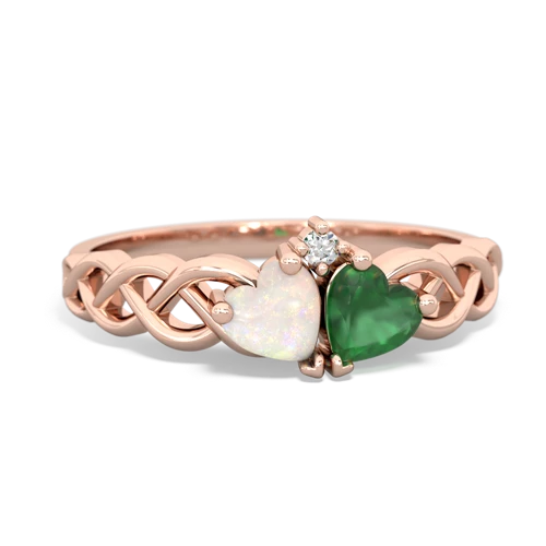 opal-emerald celtic braid ring