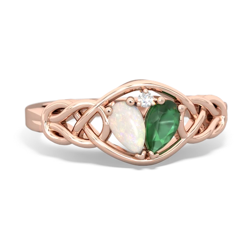 opal-emerald celtic knot ring