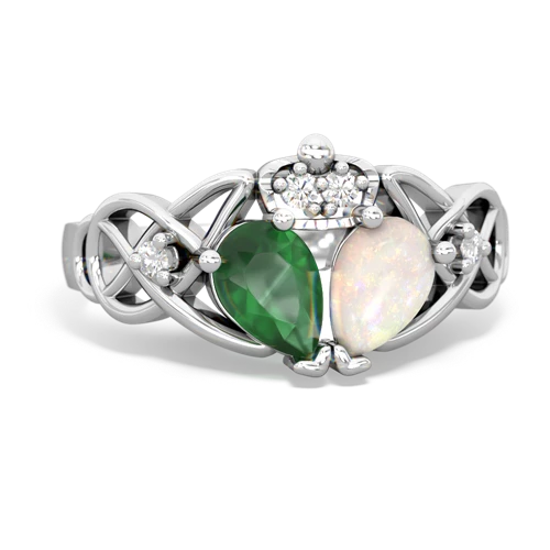 opal-emerald claddagh ring