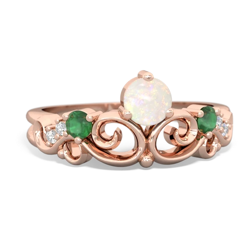 Opal Genuine Opal with Genuine Emerald and Genuine Amethyst Crown Keepsake ring Ring