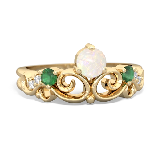 Opal Genuine Opal with Genuine Emerald and  Crown Keepsake ring Ring