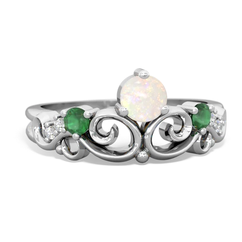 opal-emerald crown keepsake ring