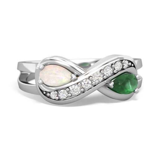 opal-emerald diamond infinity ring