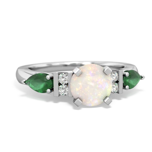 opal-emerald engagement ring