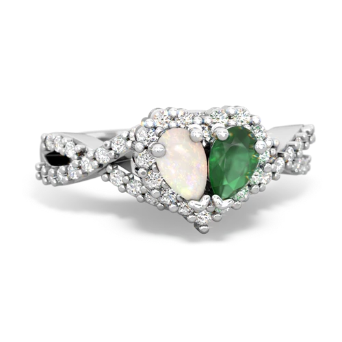 opal-emerald engagement ring
