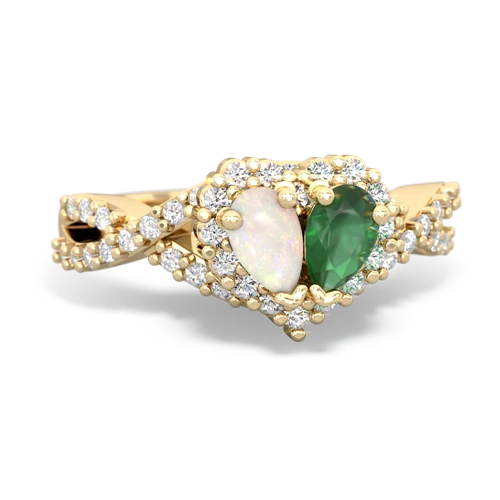 opal-emerald engagement ring