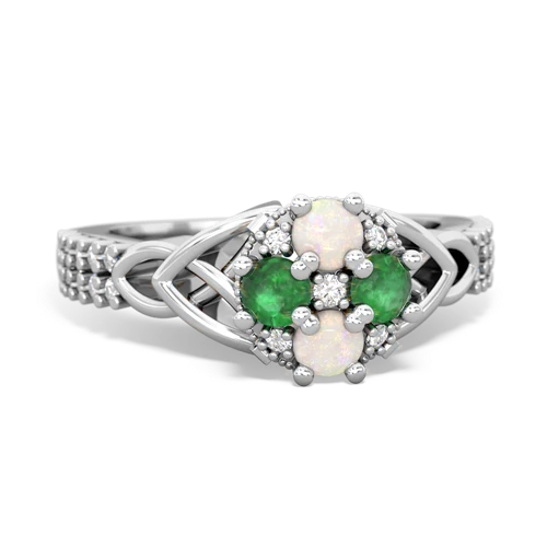 opal-emerald engagement ring