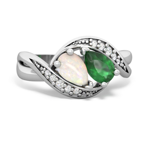 Opal Genuine Opal with Genuine Emerald Summer Winds ring Ring