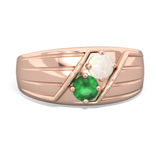 opal-emerald mens ring