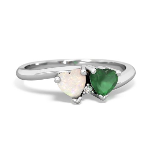 opal-emerald sweethearts promise ring