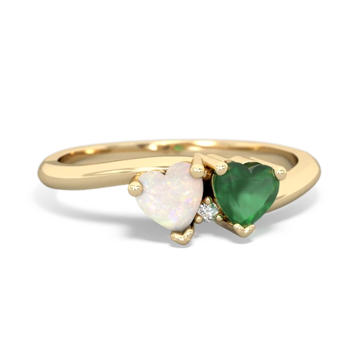 opal-emerald sweethearts promise ring