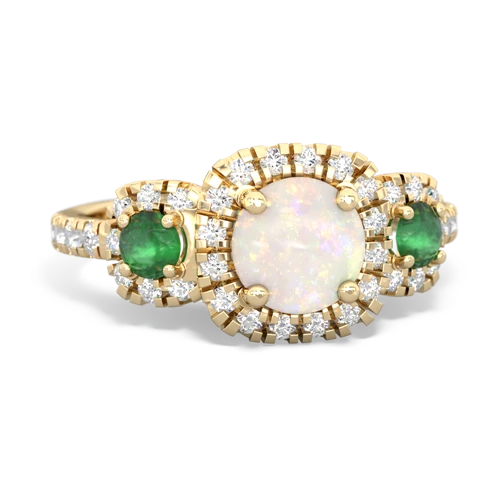 opal-emerald three stone regal ring