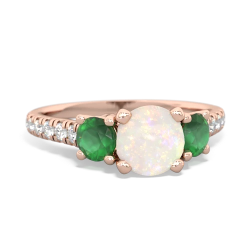 opal-emerald trellis pave ring