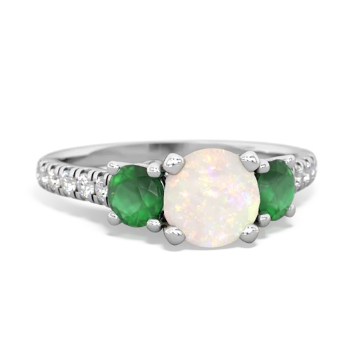 opal-emerald trellis pave ring