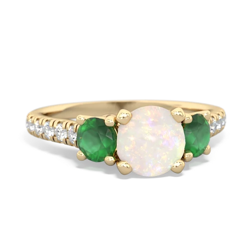 opal-emerald trellis pave ring