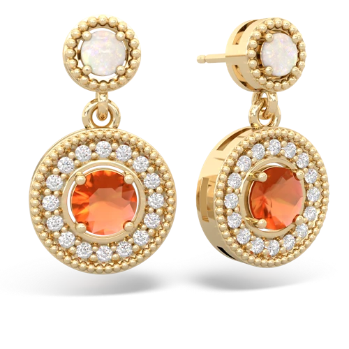 opal-fire opal halo earrings