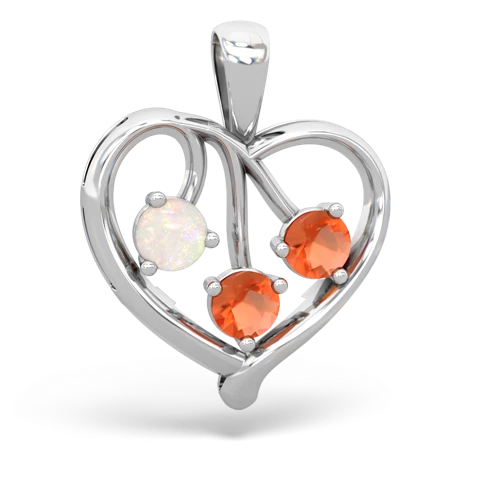 opal-fire opal love heart pendant