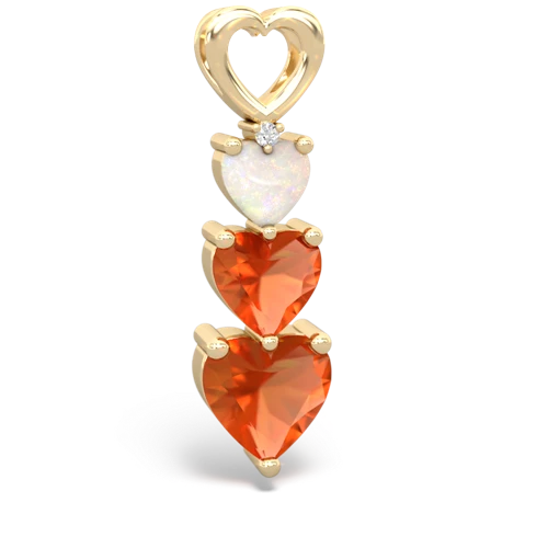 opal-fire opal three stone pendant