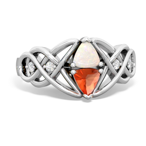 opal-fire opal celtic knot ring