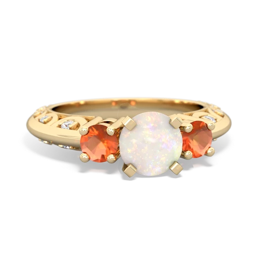 opal-fire opal engagement ring