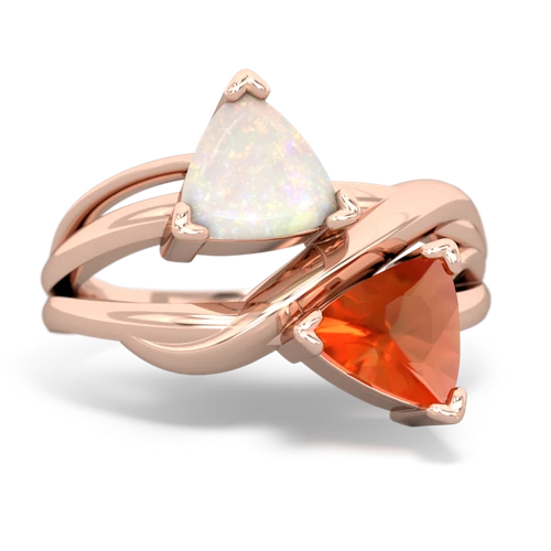 opal-fire opal filligree ring