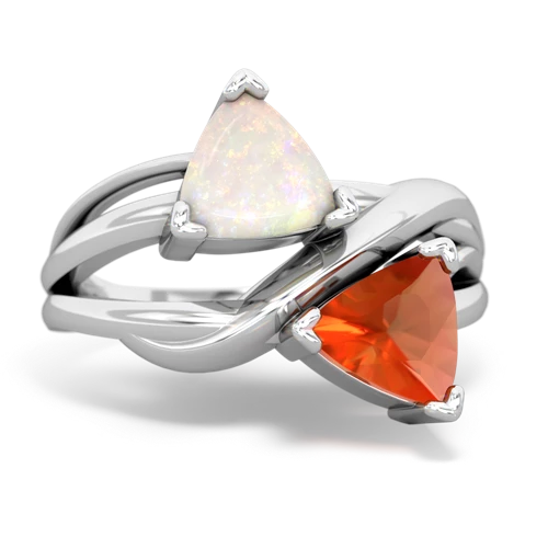 opal-fire opal filligree ring