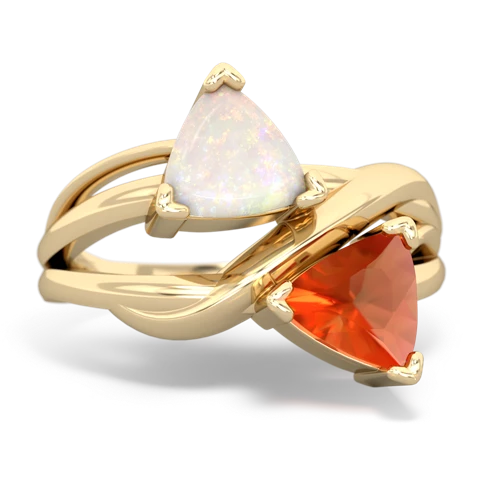 opal-fire opal filligree ring