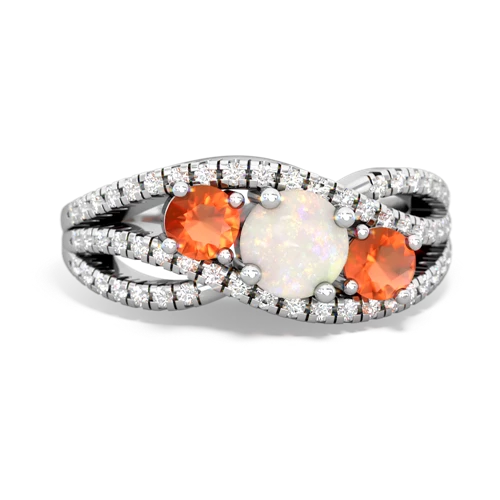 opal-fire opal three stone pave ring