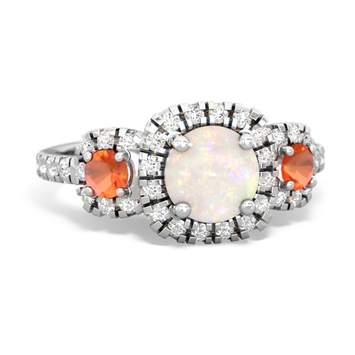 opal-fire opal three stone regal ring