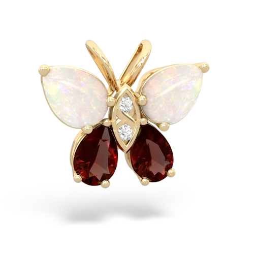opal-garnet butterfly pendant