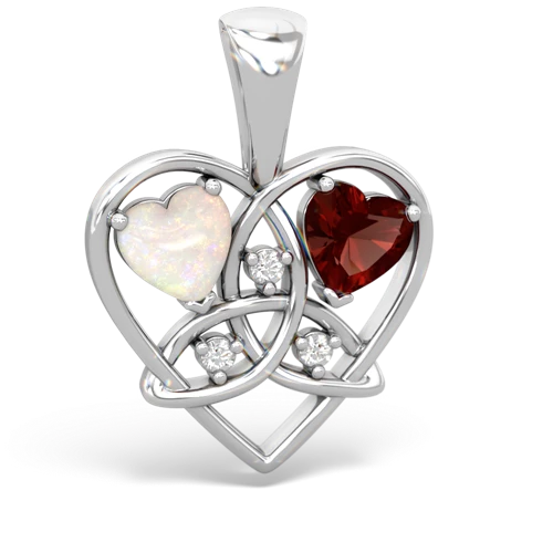 opal-garnet celtic heart pendant