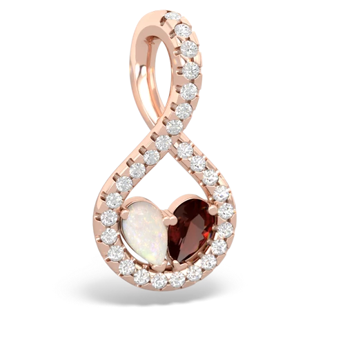 opal-garnet pave twist pendant