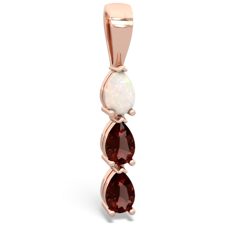 opal-garnet three stone pendant