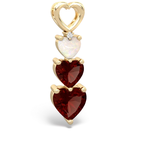Opal Genuine Opal with Genuine Garnet and Lab Created Pink Sapphire Past Present Future pendant Pendant