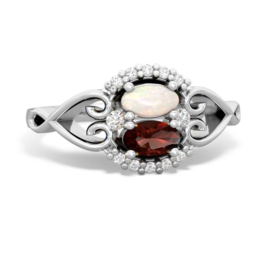 opal-garnet antique keepsake ring