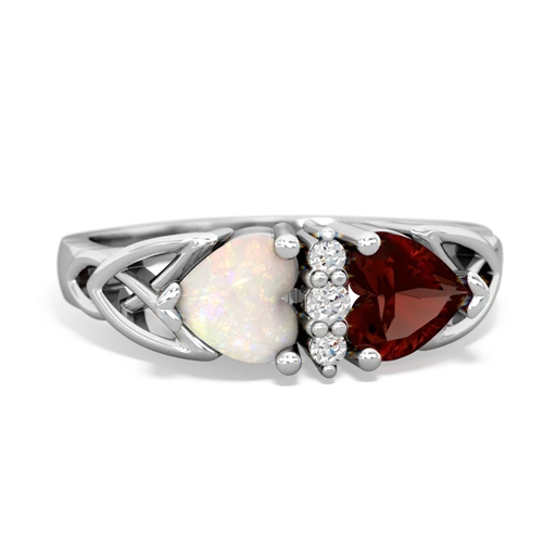 opal-garnet celtic ring