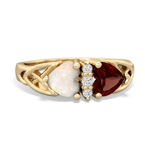 opal-garnet celtic ring