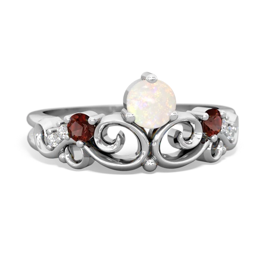 opal-garnet crown keepsake ring